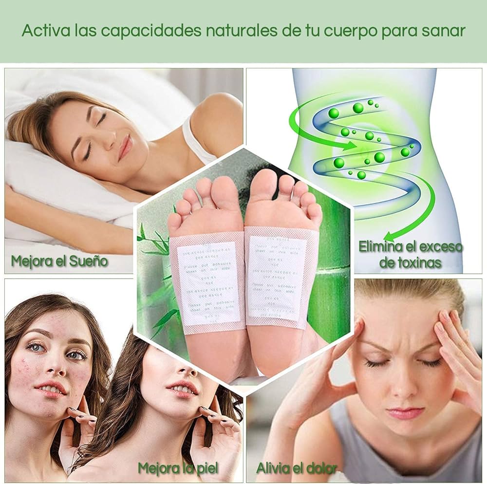 Adhesivo Inteligente Detox - Limpia tu cuerpo naturalmente mientras duermes [50 PARCHES] + [Libro de Jugos Desintoxicantes]