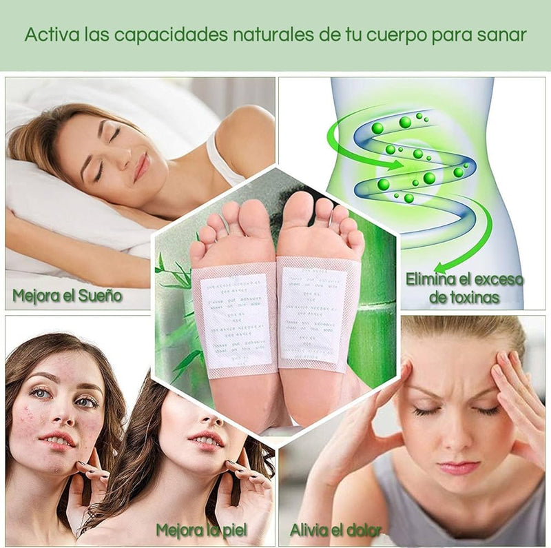 Adhesivo Inteligente Detox - Limpia tu cuerpo naturalmente mientras duermes [50 PARCHES] + [Libro de Jugos Desintoxicantes]