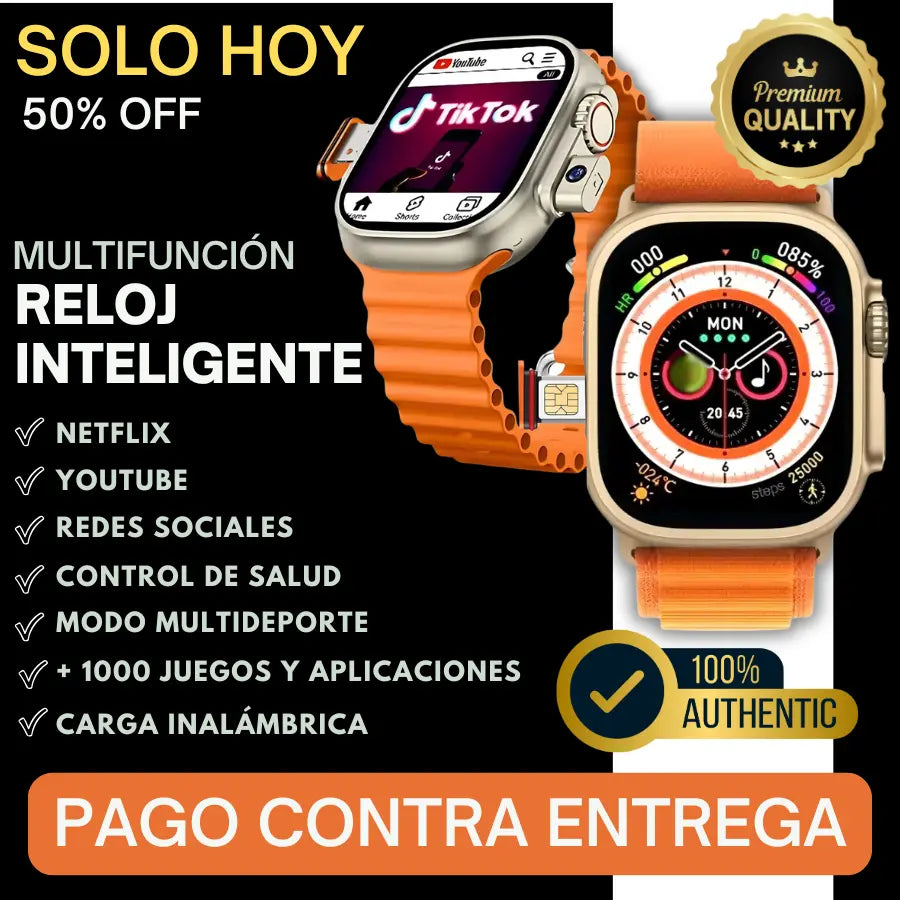 PV ORIGINAL RELOJ INTELIGENTE - TEN UN MINI CELULAR EN TU MUÑECA + FUNCIONES EXCLUSIVAS DE CONTROL DE SALUD
